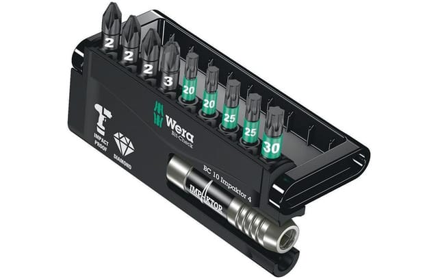 WERA 05057417001 - Bit-Satz Bit-Check 10 Impaktor 4, 10-teilig gemischt, Torsion
