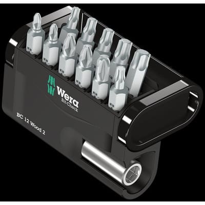 WERA 05057422001 - Bit-Satz Bit-Check 12, 12-teilig gemischt, Wood 2