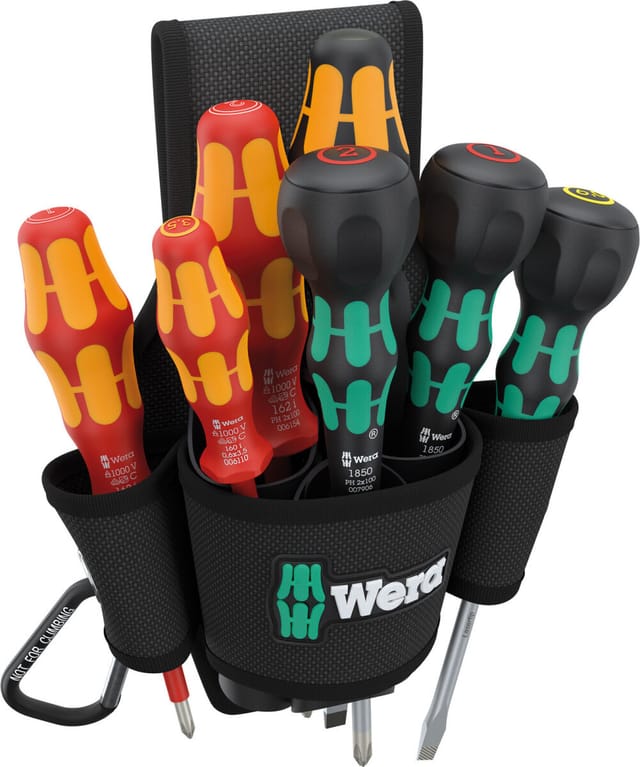 WERA 05136033001 - Schraubendrehersatz Gürteltasche Set 2, 8-teilig