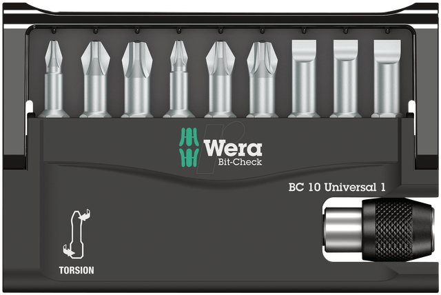 WERA 8100-9 TZ - Bit-Satz Bit-Check 10, 9-teilig gemischt, Torsion