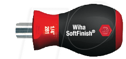 WIHA 281-01 - Bithalter mit Handgriff, 6,3 mm SoftFinish®, kurz