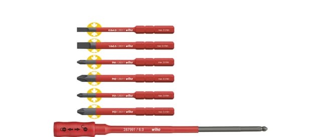 WIHA 2879 B7 - Bit-Satz Slim Torque Set, 7-teilig gemischt