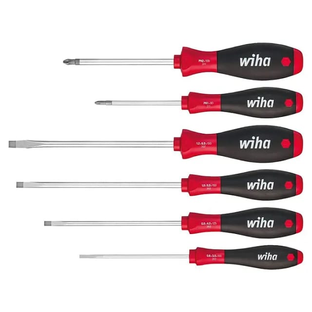 WIHA 302-HK6 - Schraubendrehersatz SoftFinish®, Schlitz / Kreuzschlitz (PH)