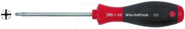 WIHA 313-3 - Schraubendreher SoftFinish®, Kreuzschlitz (PZ), 3,0