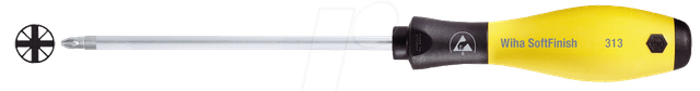 WIHA 313ESD-0 - ESD Schraubendreher, Kreuzschlitz PZ 0, 60 mm, SoftFinish®