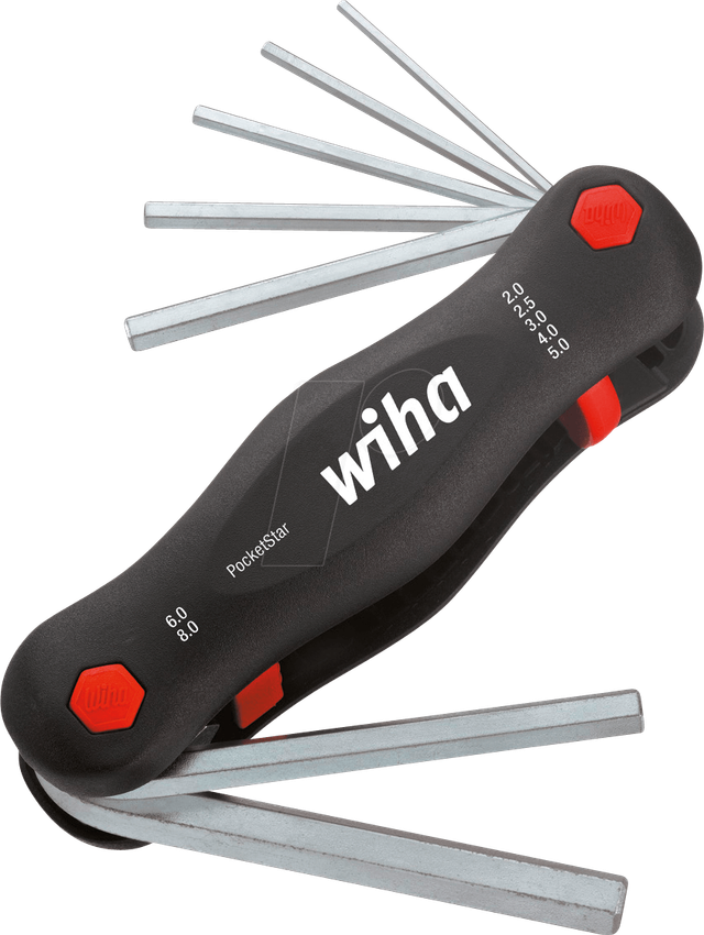 WIHA 351-PK7 - Stiftschlüsselsatz, Innensechskant, 1,5-6, 7-teilig