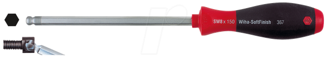 WIHA 367-40 - Schraubendreher SoftFinish®, Sechskant-Kugelkopf, 4,0 mm