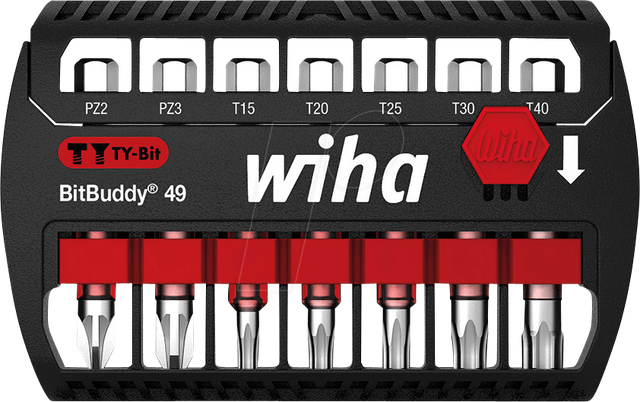 WIHA 42118 - Bit-Satz BitBuddy, 7-teilig gemischt, 49 mm, TY-Bit
