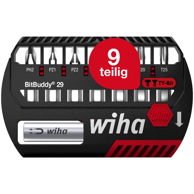 WIHA 42138 - Bit-Satz BitBuddy, 8-teilig gemischt, 29 mm, TY-Bit