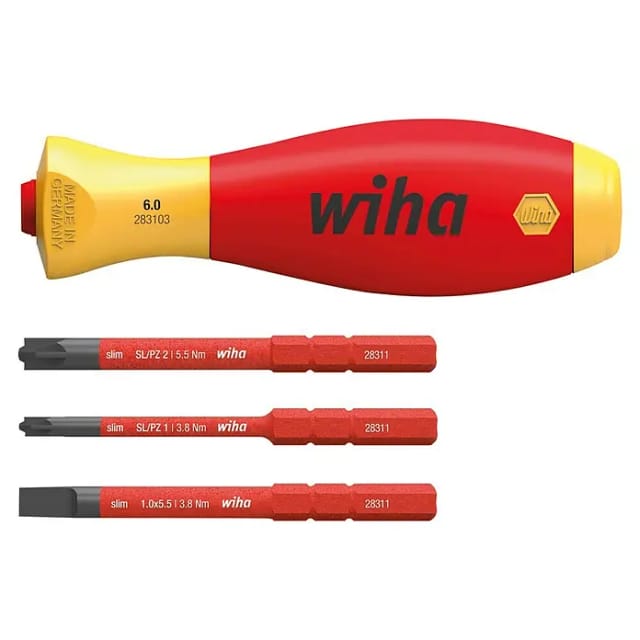 WIHA 43449 - Bit-Satz SoftFinish slimVario electric, 4-teilig gemischt