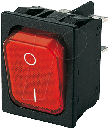 WIPPE 1835.3102 - Wippschalter, 2x Aus, beleuchtet, rot I-O
