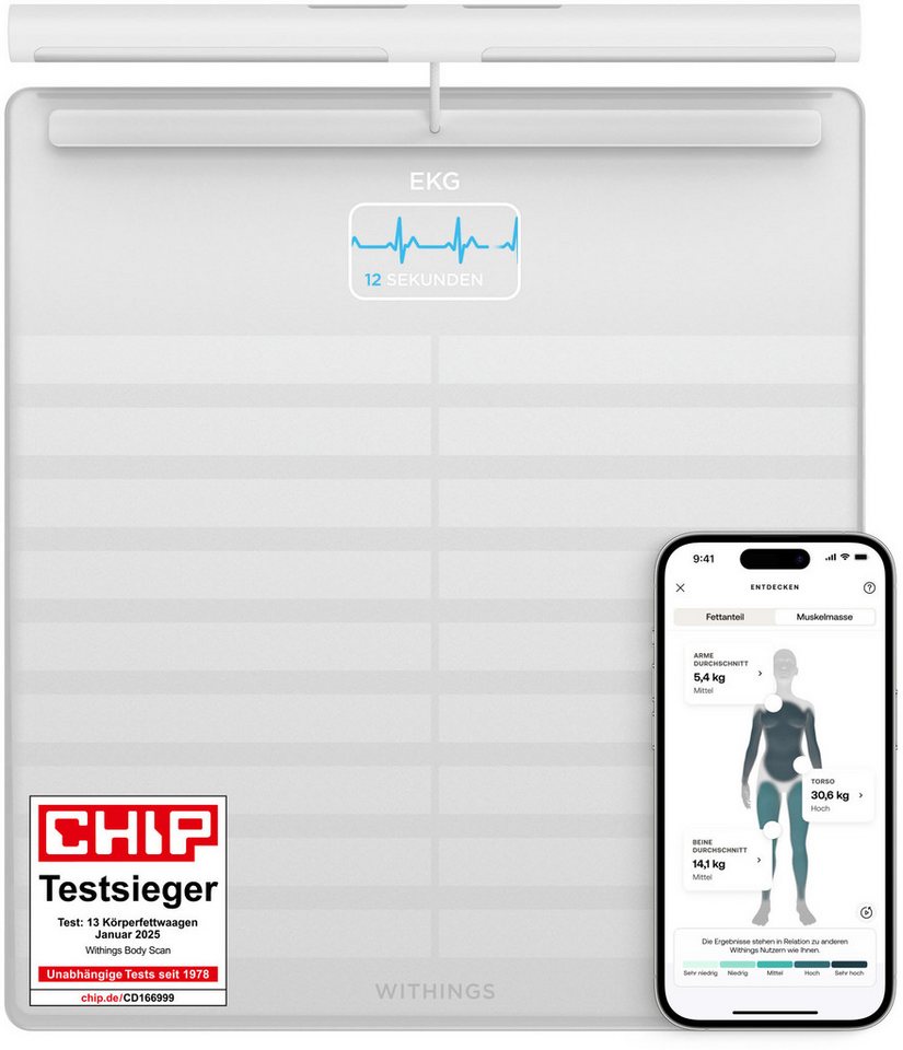 WIT BODY SCAN WS - Körperwaage, Bluetooth, Withings Body Scan Bild 5