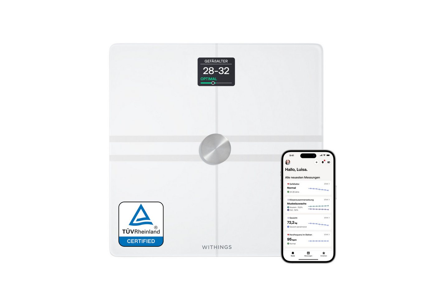 WIT WBS12 WS - Körperwaage, Bluetooth, Withings Body Comp