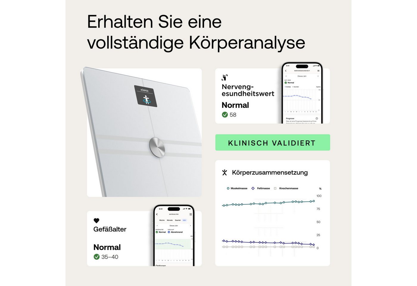 WIT WBS12 WS - Körperwaage, Bluetooth, Withings Body Comp Bild 3