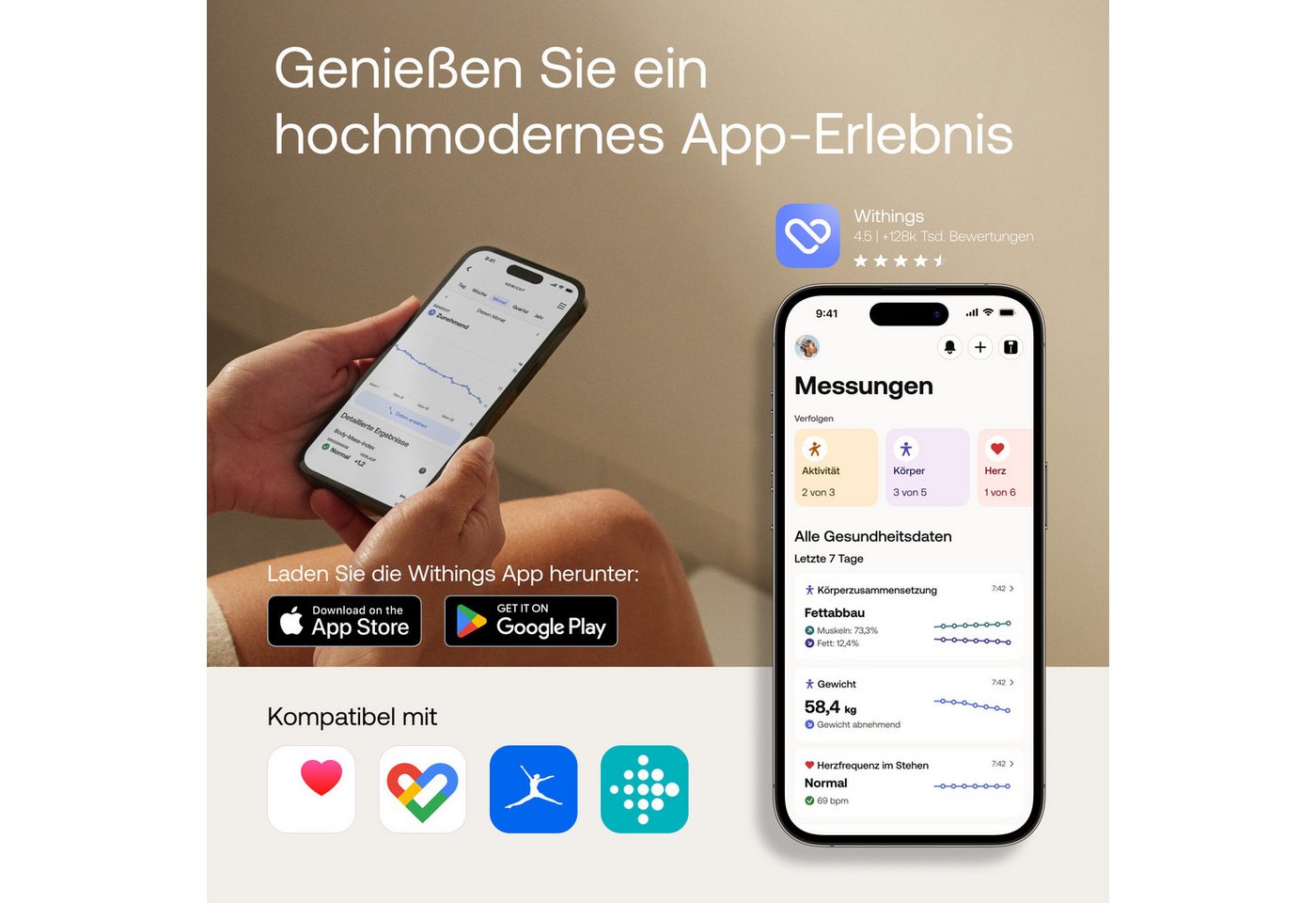 WIT WBS13 WS - Körperwaage, Bluetooth, Withings Body Smart Bild 2