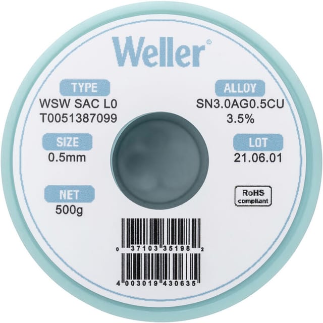 WSW T0051387099 - SAC L0 Lötdraht, Ø 0,5mm, 500g