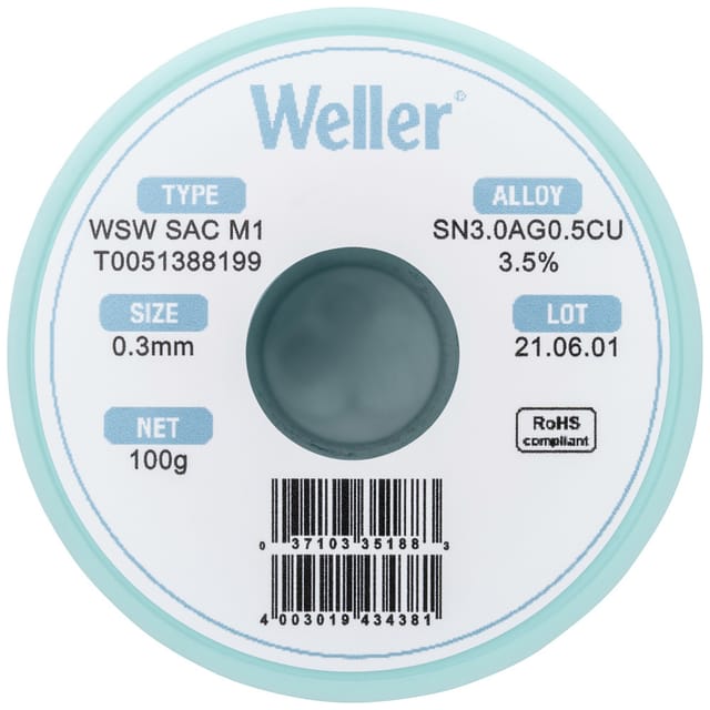 WSW T0051388199 - SAC M1 Lötdraht, Ø 0,3mm, 100g