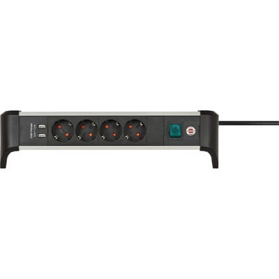 BRE 1391040410 - Steckdosenleiste, 4-fach, mit USB, mit 1,8m Kabel