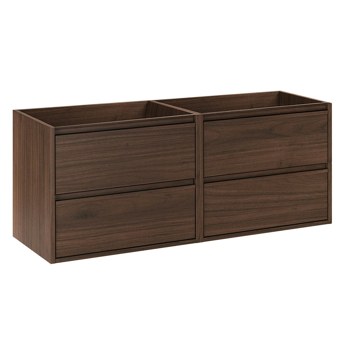 Waschtischunterschrank 120cm Edmé Mit 4 Schubladen, Dunkles Holzoptik