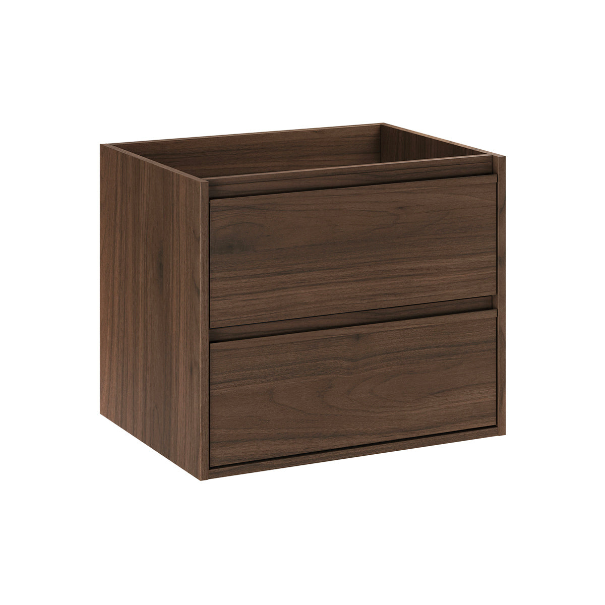 Waschtischunterschrank 60cm Edmé Mit 2 Schubladen, Dunkles Holzoptik
