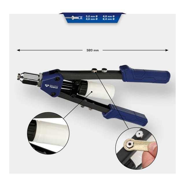 BT 0066900 - Handnietzange für Ø 3,2-4,0-4,8-6,4 mm Nieten