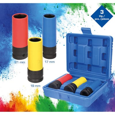 BT 0691005 - 1/2'' Alu-Felgen-Kraft-Stecknuss-Satz, 17 / 19 / 21 mm, 3-teilig