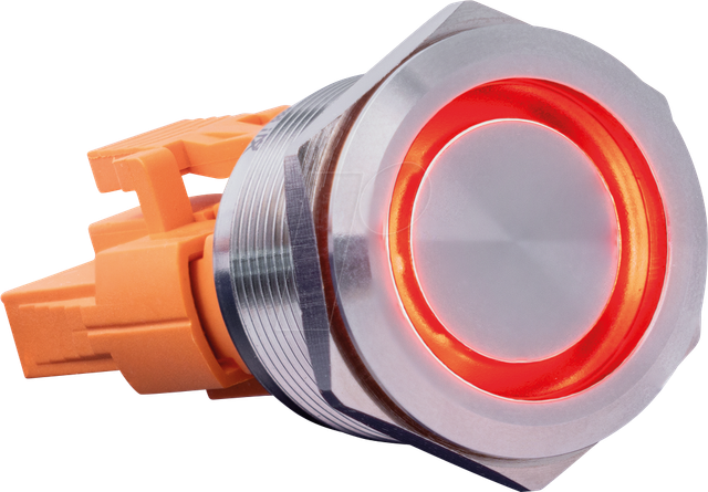 BUTTON 22B-M-RD - Stahltaster, tastend, Ø25, 7 A, rot
