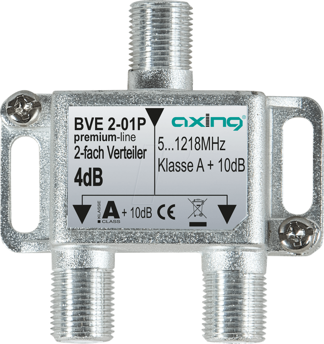 BVE 2-01P - Verteiler, 5-1218 MHz, 2-fach, 3,3 - 3,9 dB