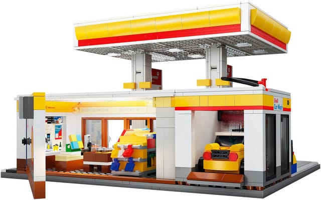 CADA 402857 - CaDA Shell Tankstelle mit Shop und Waschanlage Bricks