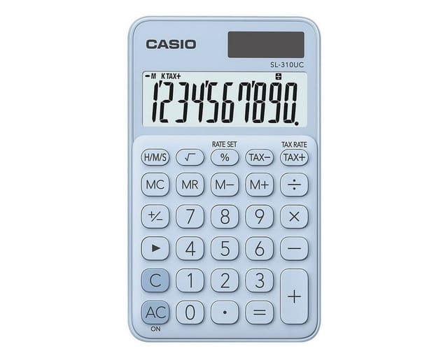 CASIO SL310UC-LB - Taschenrechner, Solar, hellblau