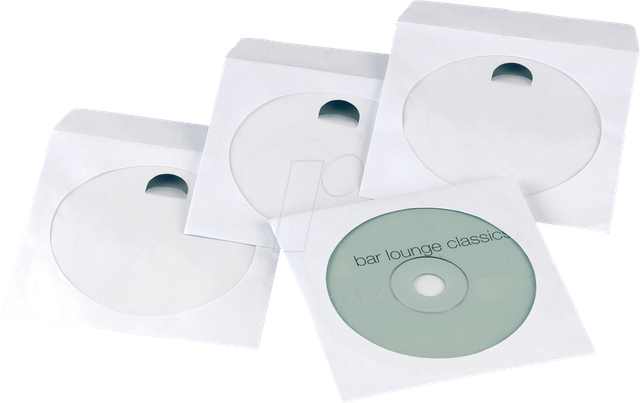 CD-SCHUTZ 50WS - CD/DVD Papierhüllen, 50er Pack, weiß