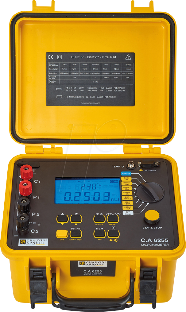 CHAU P01143221 - Mikroohmmeter C.A 6255, 1 µOhm - 2500 Ohm, 10 A