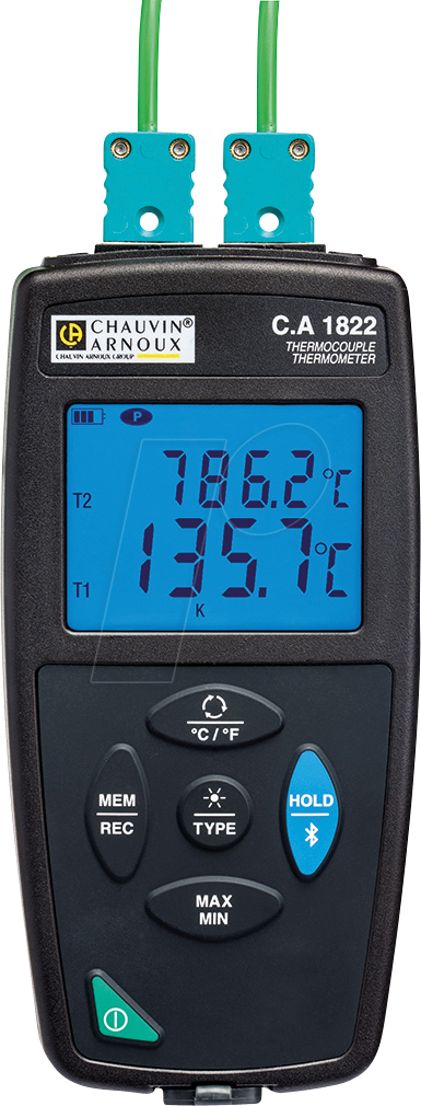 CHAU P01654822 - 2-Kanal-Thermometer C.A 1822, für Thermoelemente
