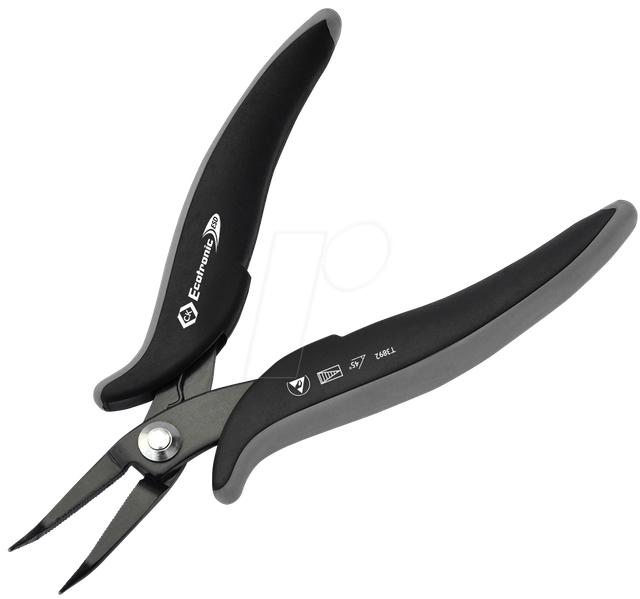 CK T3892 - ESD Spitzzange, 45° gebogen, 152 mm