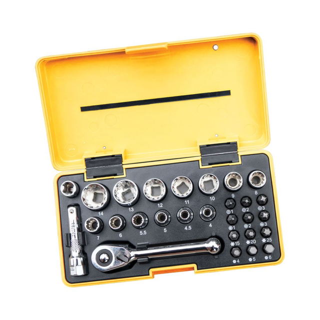 CK T4654 - Steckschlüsselsatz, Multi, 1/4'', 28 -teilig