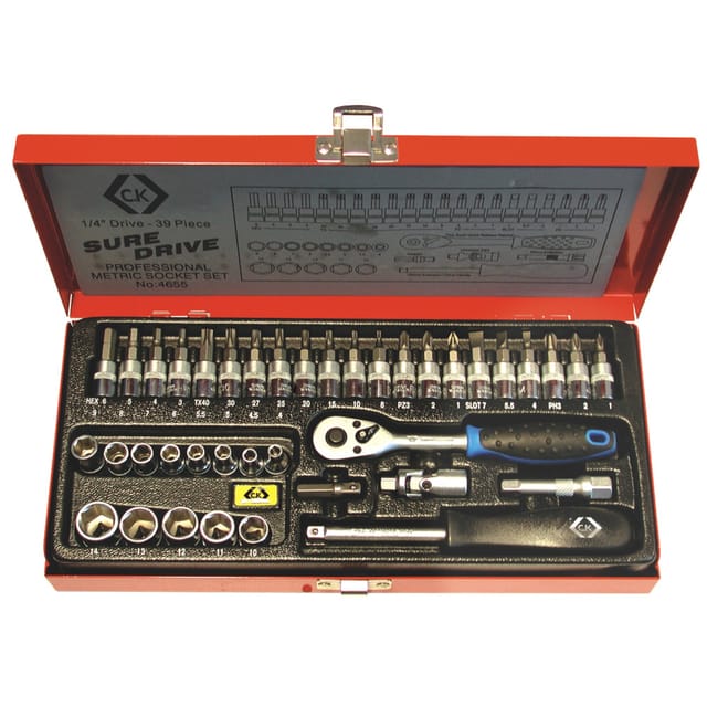 CK T4655 - Steckschlüsselsatz, Multi, 1/4'', 39 -teilig