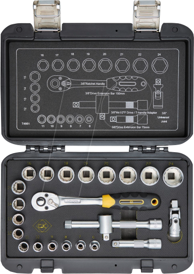 CK T4661 - Steckschlüsselsatz, Multi, 3/8'', 23-teilig
