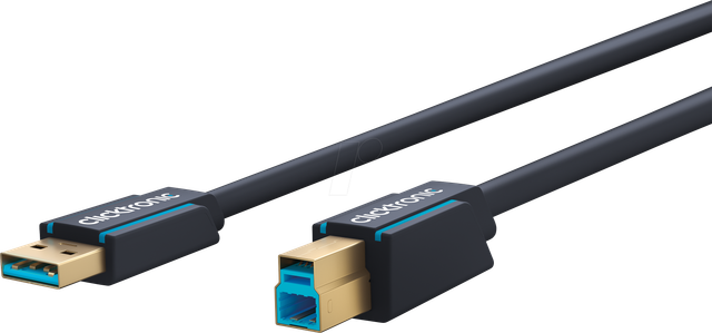 CLICK 70090 - USB 5 Gb/s Kabel, A Stecker auf B Stecker, blau, 0,5 m