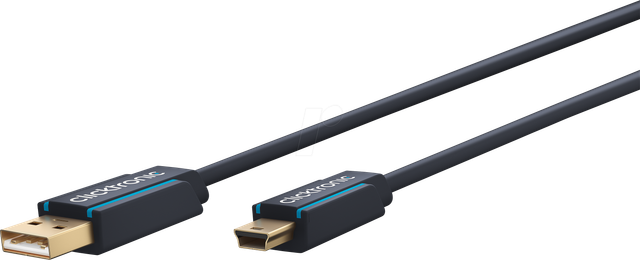 CLICK 70127 - USB 2.0 Kabel, A Stecker auf Mini B Stecker, blau, 1,8 m