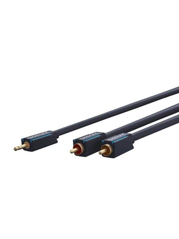 CLICK 70468 - Adapterkabel, 3,5 mm Klinken Stecker auf 2x Cinch, 3m