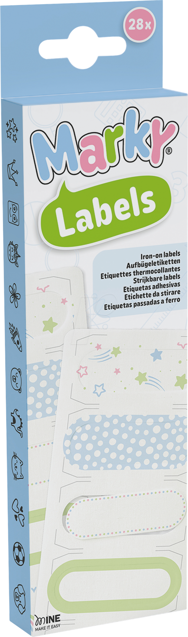 COLOP 169589 - Aufbügeletiketten, für MARKY, 28 Etiketten