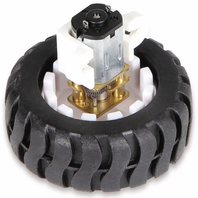 COM MOTOR03 - Mini Metallgetriebemotor, inkl. Rad und Halter