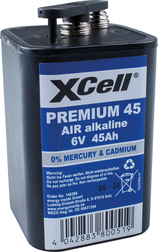 XC X4R25 - Blockbatterie, Zink-Luft, 6 V, 45 Ah