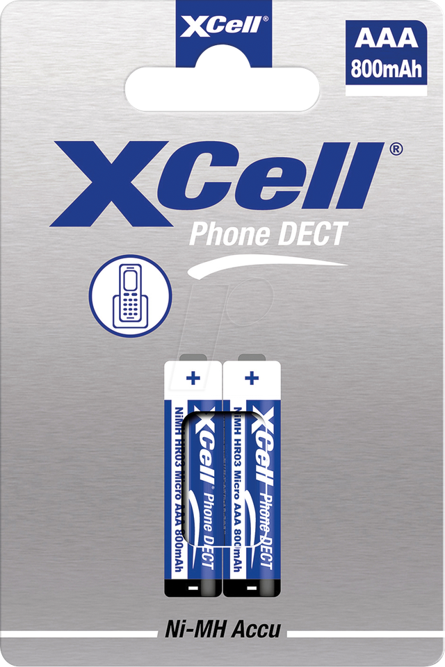 XCELL 148194 - NiMh Akku, AAA (Micro), 800 mAh, 2er-Pack
