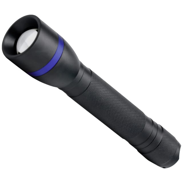 XCELL 148651 - LED-Taschenlampe, 300 lm, schwarz, 2x AA Batterien