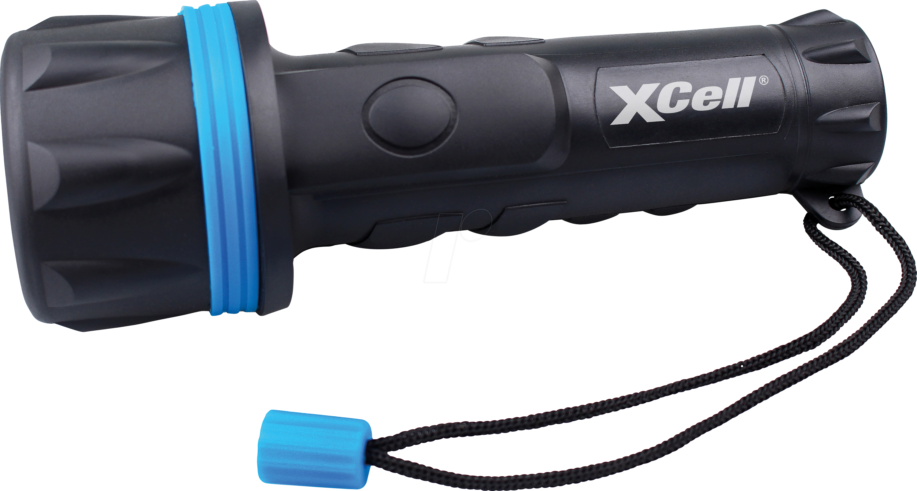 XCELL 149402 - LED-Taschenlampe, 50 lm, schwarz, 2x D Batterien