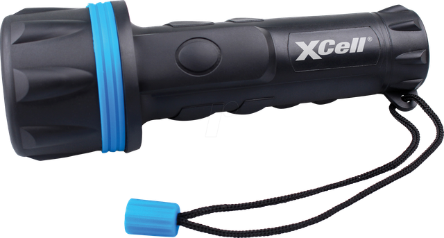 XCELL 149402 - LED-Taschenlampe, 50 lm, schwarz, 2x D Batterien