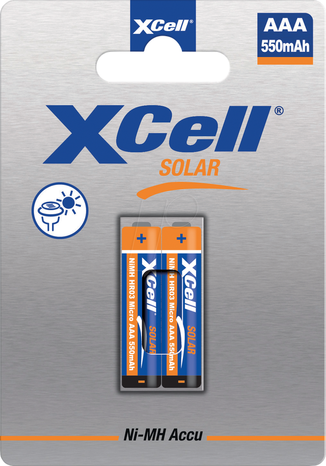 XCELL 149446 - NiMh Akku, AAA (Micro), 550 mAh, 2er-Pack