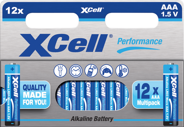 XCELL 149654 - Alkaline Batterie, AAA (Micro), 12er-Blister