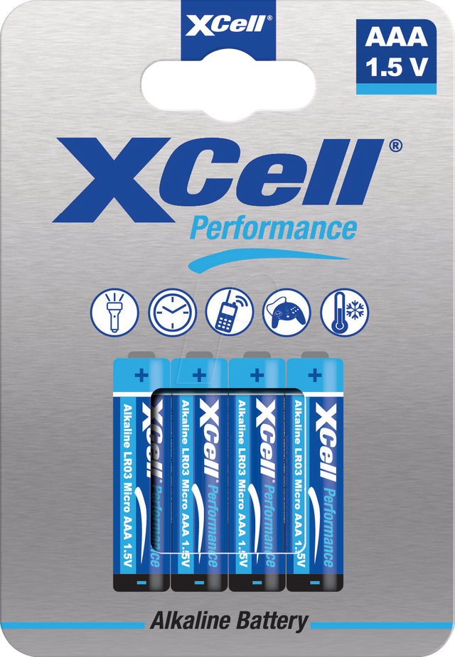 XCELL AAA 4X - Alkaline Batterie, AAA (Micro), 4er Blister